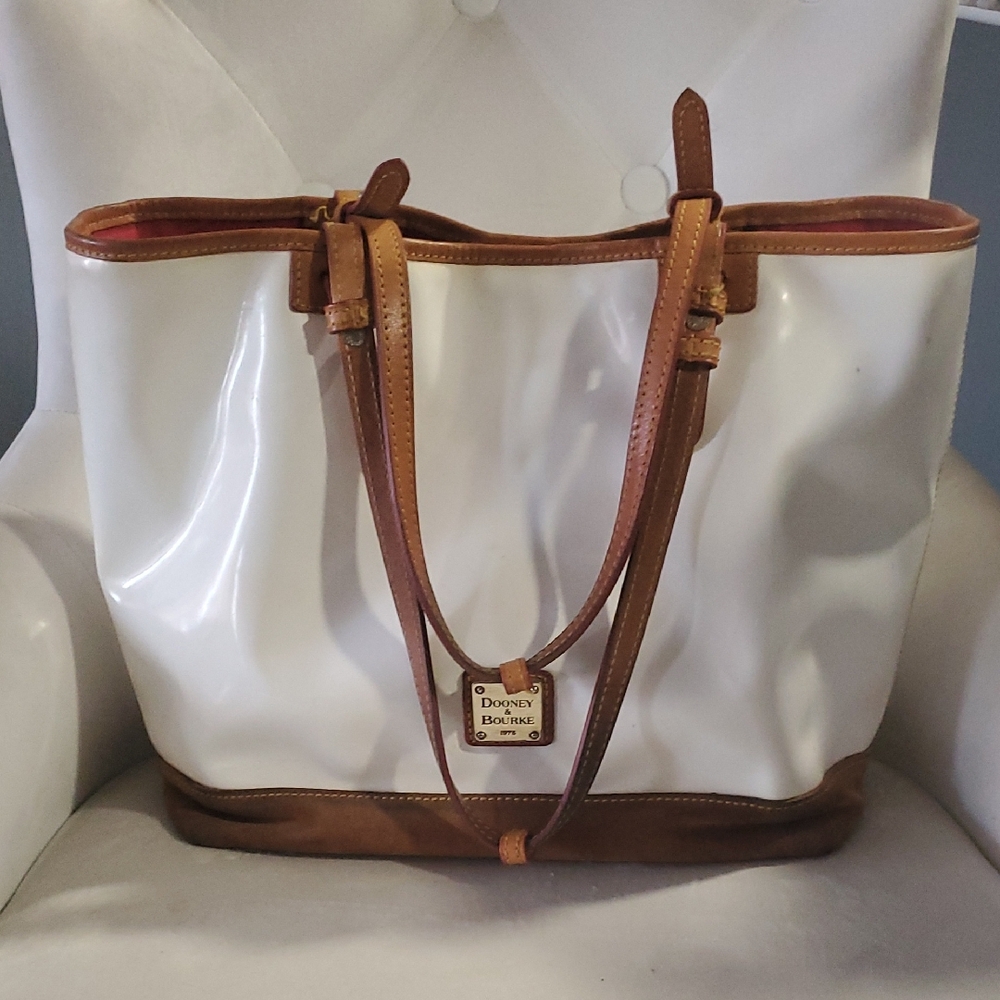 Dooney & Bourke White  and Brown Tote Bag
